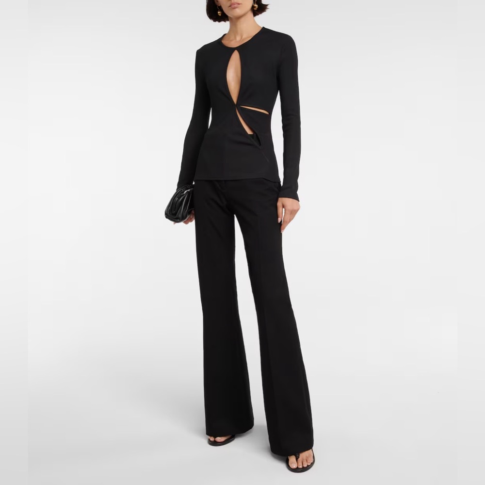 Christopher Esber Anglaise Long Sleeve Top Black - Picture 3 of 11
